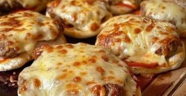 Pizza-Burger: Leckere Kombination aus Pizza und Burger auf einem Teller