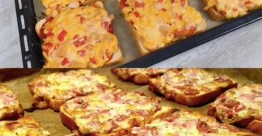 Leckeres Pizza-Toast mit Käse und Zutaten