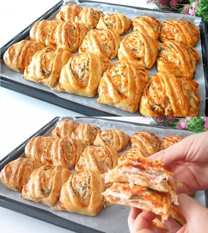 Leckere Pizzataschen gefüllt mit italienischen Zutaten