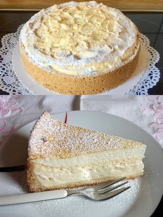 Quark-Schneekuchen, schnell im Ofen zubereitet, köstliches Dessert