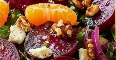 Gesunder Rote-Bete-Orangen-Salat mit frischen Zutaten