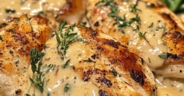 Schnelles Philadelphia-Hähnchen nach Omas Rezept, serviert auf einem Teller