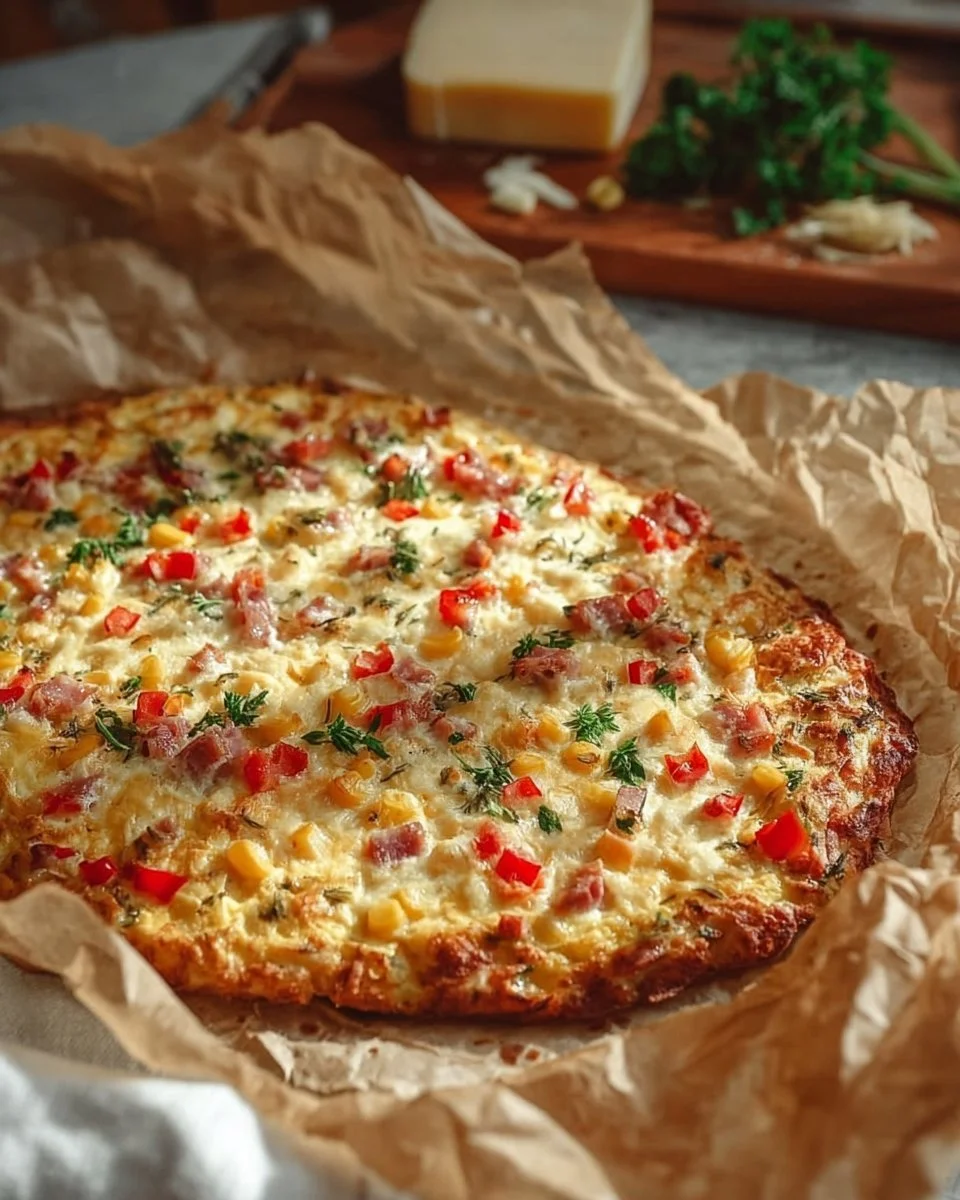 Leckere Schüttelpizza serviert auf einem Holzbrett