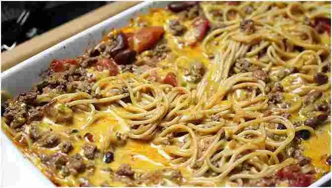 Spaghetti Bake with Minced Meat