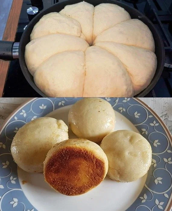 Süße Dampfnudeln serviert mit einer vanilligen Sauce