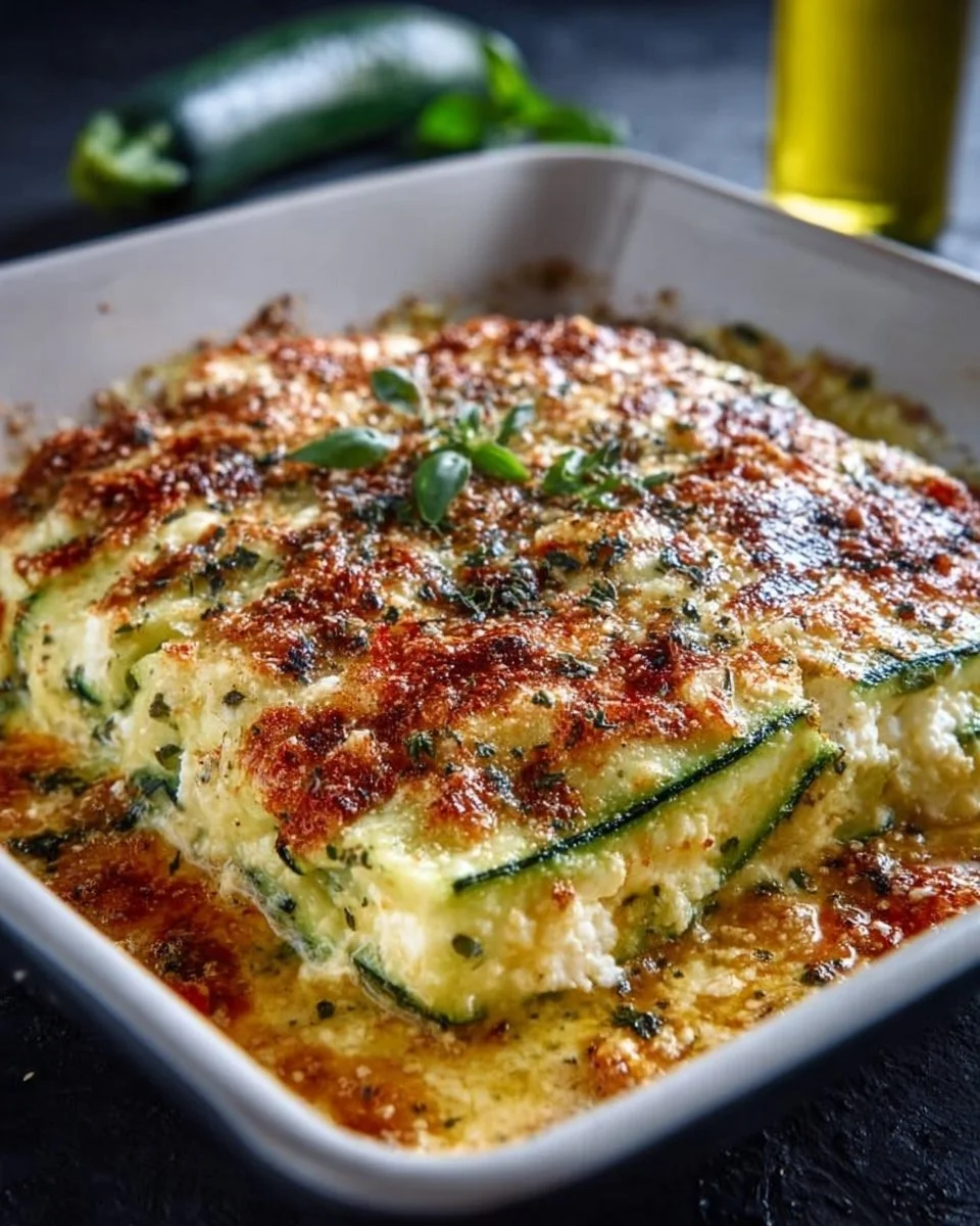 Zucchini-Hüttenkäse-Auflauf