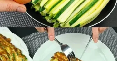 Zucchini Parmesan mit geschmolzenem Käse und frischen Kräutern