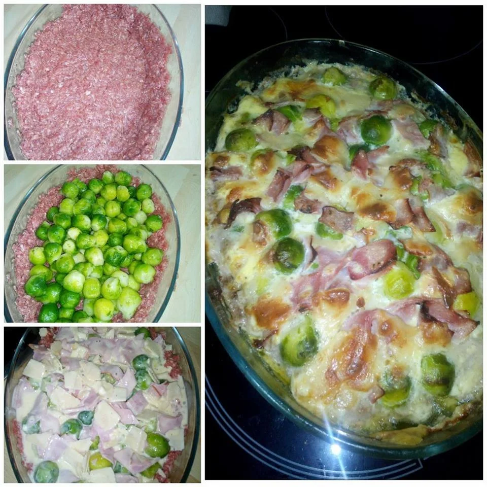 Brüsseler Sprossenauflauf mit knackigen Sprossen und Käse überbacken
