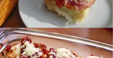 Leckere Bubble up Pizza mit frischen Zutaten und geschmolzenem Käse