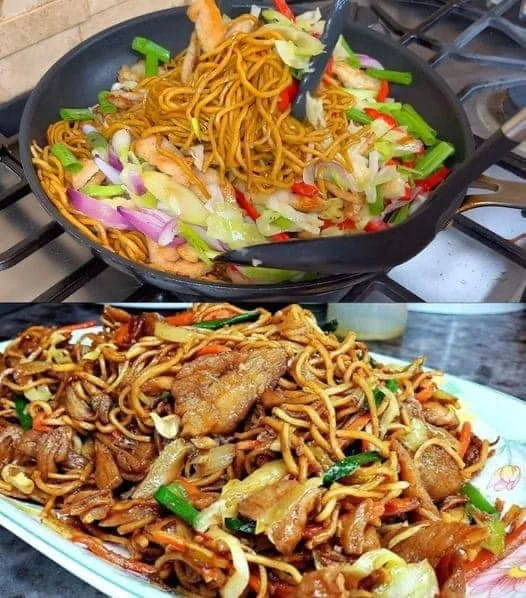 Chinesische Nudeln mit Hühnchen
