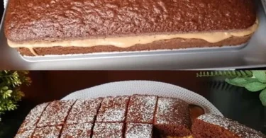 Das Rezept für den weichsten Kuchen der Welt auf einem schönen Teller.