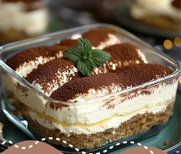 Eierlikör-Tiramisu mit cremigem Mascarpone und einer schaumigen Schicht oben