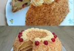 Köstlicher Frankfurter Kranz mit Schichten aus Buttercreme und Nüssen