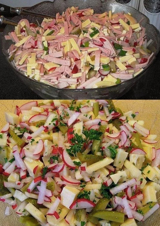 Gouda und Wurst Salat