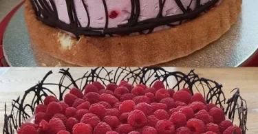 Himbeertorte mit frischen Beeren und cremigem Belag