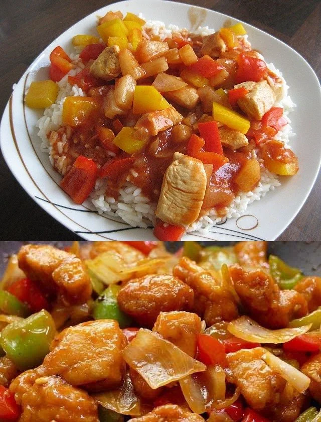 Hühnchen mit Ananas und Paprika
