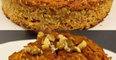 Karotten-Haferflockenkuchen auf einem Teller