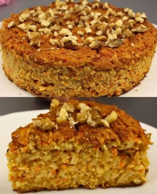Karotten-Haferflockenkuchen auf einem Teller