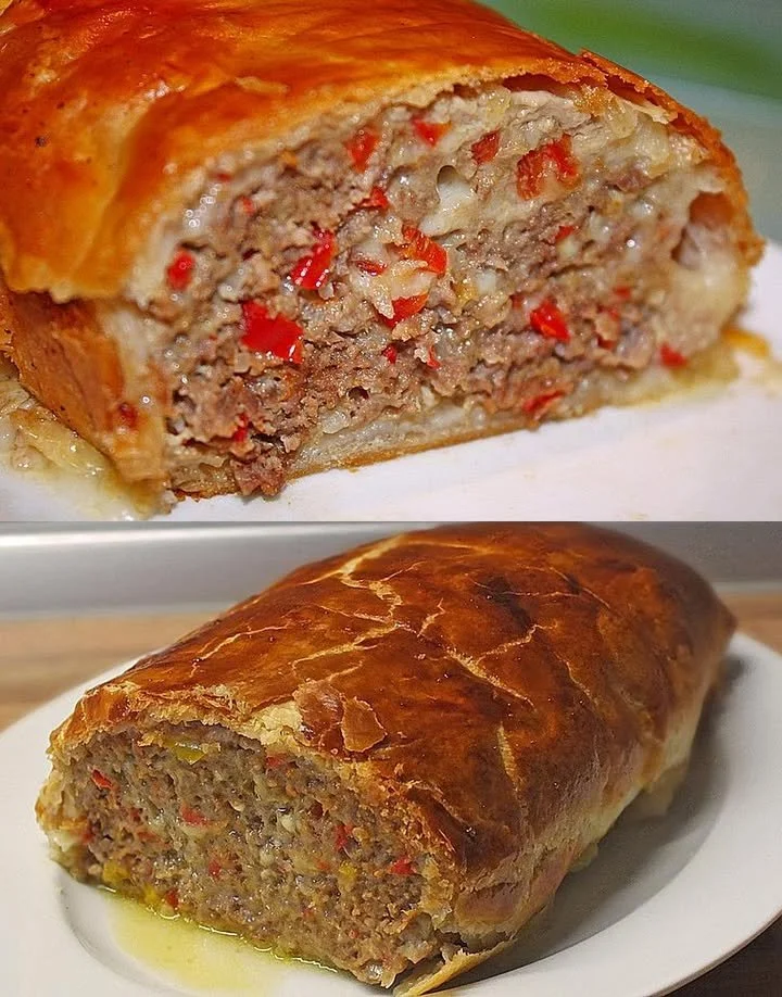 Käse Hackbraten in Blätterteig