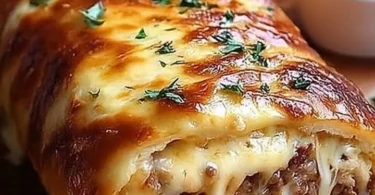 Leckere Käse-Rolle mit Hackfleisch für ein leckeres Essen