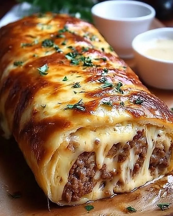 Käse-Rolle mit Hackfleisch
