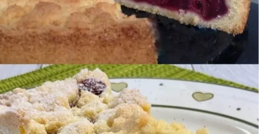 Kirschtorte mit Streuseln - ein saftiger Genuss aus Kirschen und knusprigen Streuseln