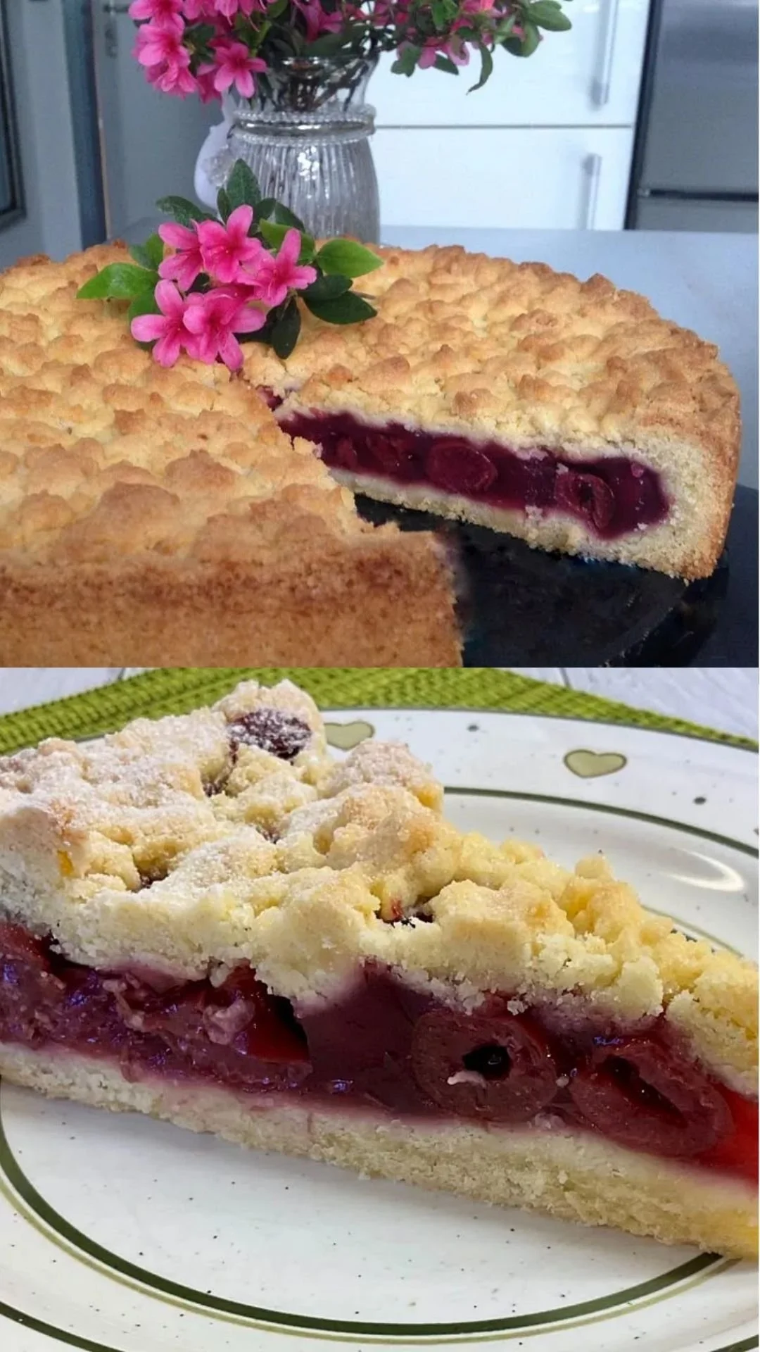 Kirschtorte mit Streuseln