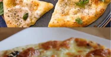 Knoblauch-Pizza mit frischem Knoblauch und Käse