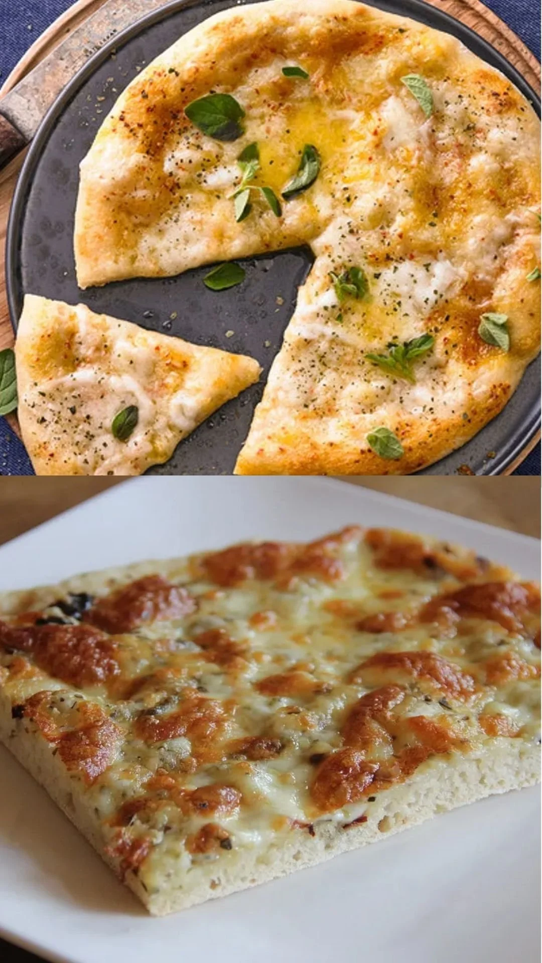 Knoblauch-Pizza mit frischem Knoblauch und Käse