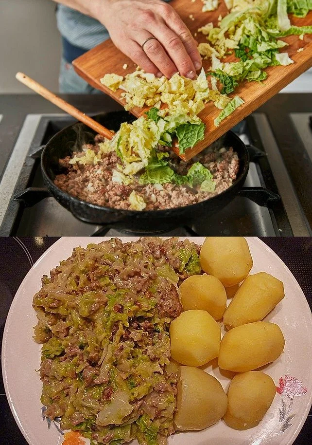 Kohlgericht mit Hackfleisch