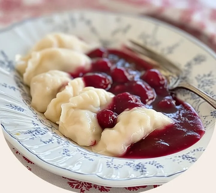 Mehlklöße mit Kirschsoße