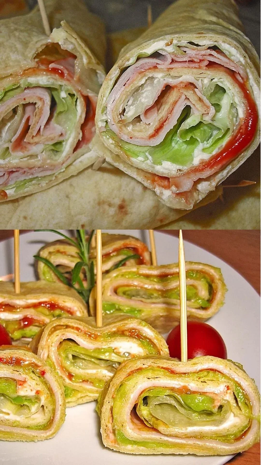 Party-Wraps mit Frischkäse und Putenbrust