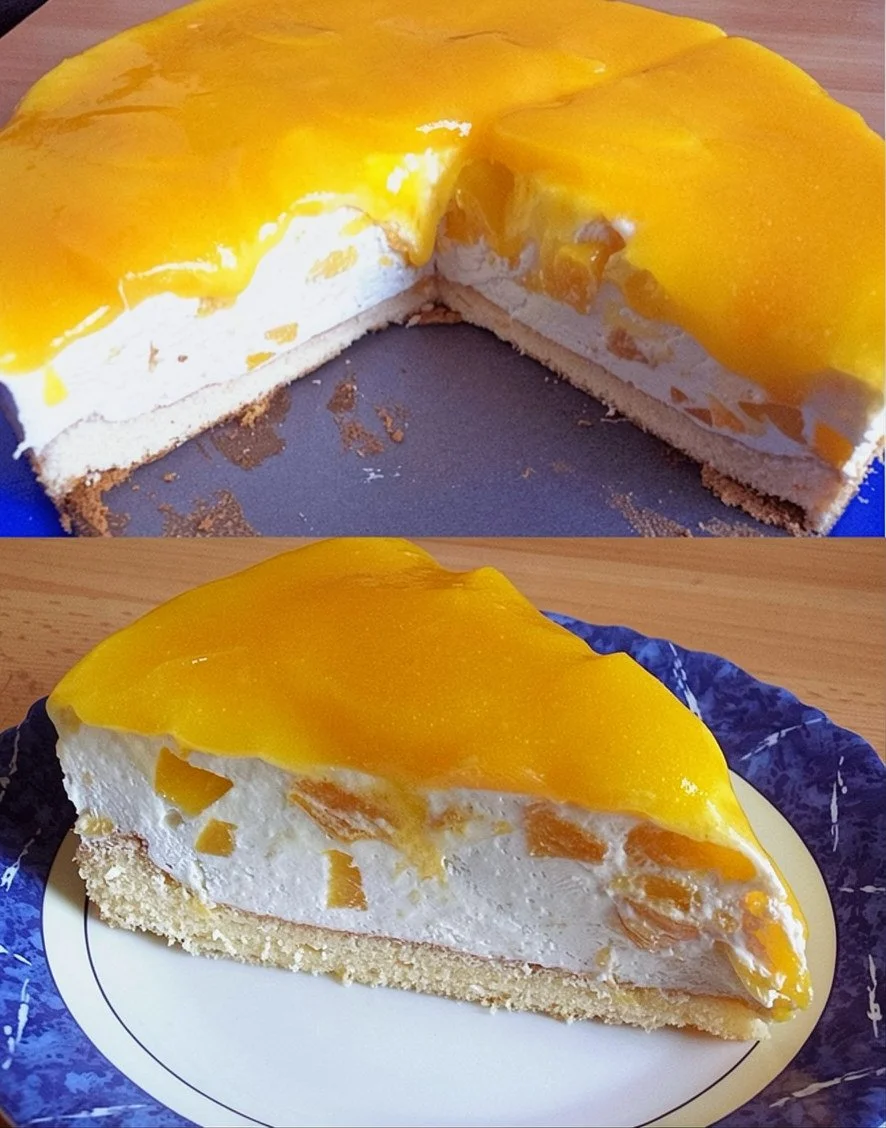 Pfirsich-Passionfrucht-Kuchen