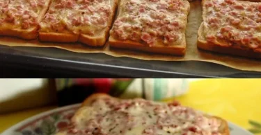 Leckerer Pizzatoast mit frischen Zutaten und würziger Tomatensoße