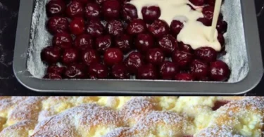 Saftiger Quark-Kirsch-Kuchen mit frischen Kirschen und cremigem Quark
