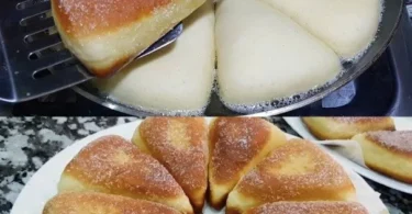 Leckere Quarkfächer mit Zimtzucker aus der Pfanne serviert