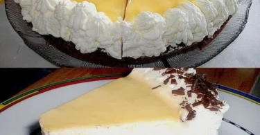 Schokoladen-Nusskuchen mit Ei Likör auf einem Teller
