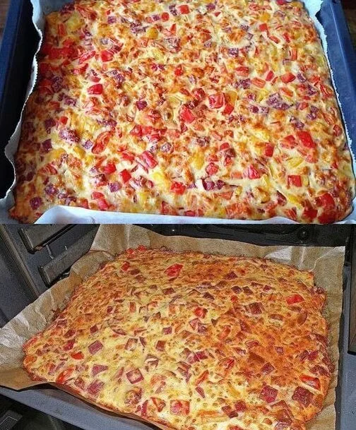 Authentische Schüttelpizza mit frischen Zutaten und origineller Zubereitung.