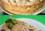Leckerer Stachelbeerkuchen auf einem Tisch serviert