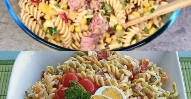 Frischer Thunfischsalat mit Gemüse und Dressing