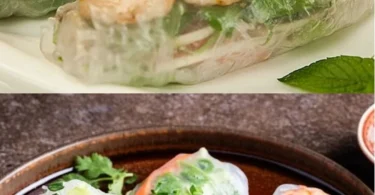 Vietnamesische Sommerrollen mit frischem Gemüse und Kräutern