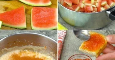 Hausgemachte Wassermelonenmarmelade in einem Glas