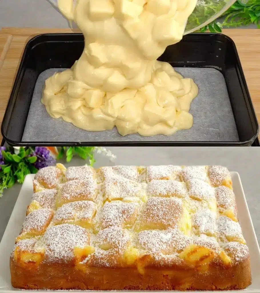 Apfelkuchen mit Vanillepudding