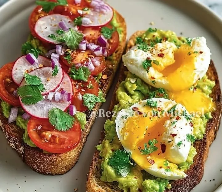 Verschiedene Variationen von Avocado-Brot auf einem Tisch