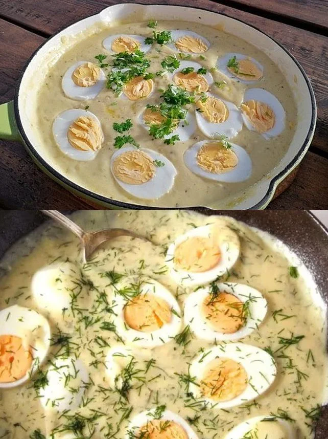 Eier mit Senfsauce, ein einfaches und schmackhaftes Rezept für ein klassisches Gericht.