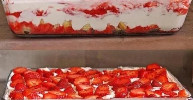 Leckeres Erdbeer-Mascarpone-Dessert mit frischen Erdbeeren und Mascarpone-Creme