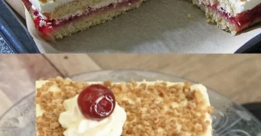 Frankfurter Kranz-Schnitten auf einem Teller mit Dekoration.