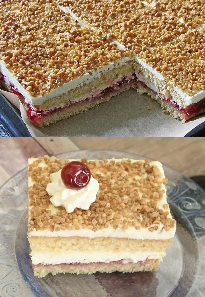 Frankfurter Kranz-Schnitten auf einem Teller mit Dekoration.
