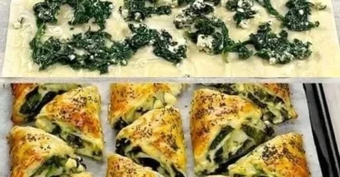 Köstliche griechische Spinatpastete frisch aus dem Ofen