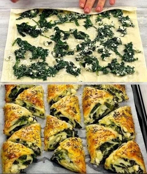 Köstliche griechische Spinatpastete frisch aus dem Ofen